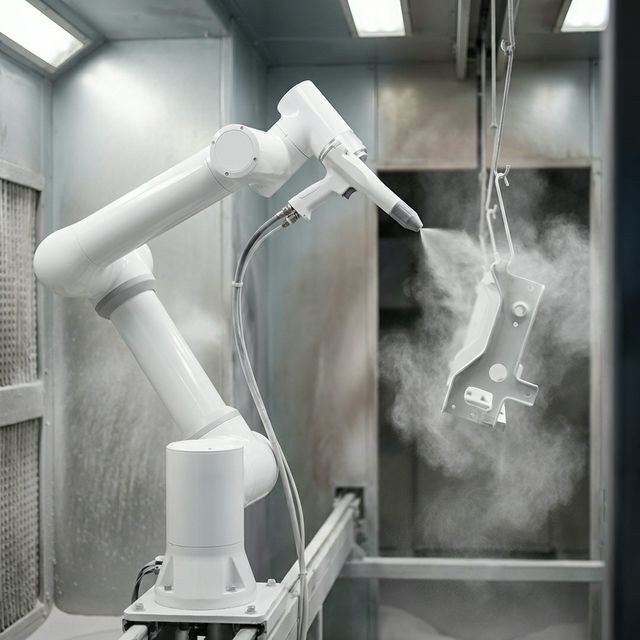 Cobot beim Pulverbeschichten